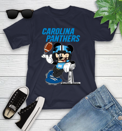 NFL Carolina Panthers Mickey Mouse Disney Super Bowl Football T Shirt Youth T-Shirt 15