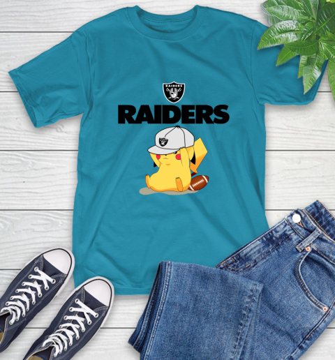 NFL Pikachu Football Sports Oakland Raiders T-Shirt 8
