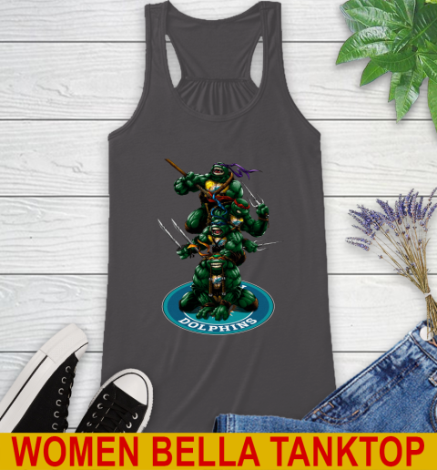 NFL Football Miami Dolphins Teenage Mutant Ninja Turtles Shirt Racerback Tank 12