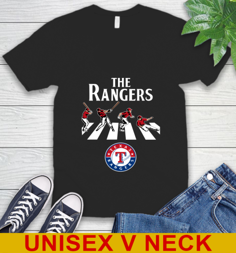 MLB Baseball Texas Rangers The Beatles Rock Band Shirt V-Neck T-Shirt