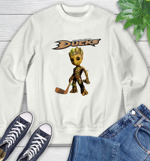 Anaheim Ducks NHL Hockey Groot Marvel Guardians Of The Galaxy Sweatshirt