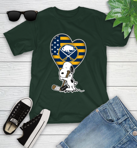 Buffalo Sabres NHL Hockey The Peanuts Movie Adorable Snoopy Youth T-Shirt 5