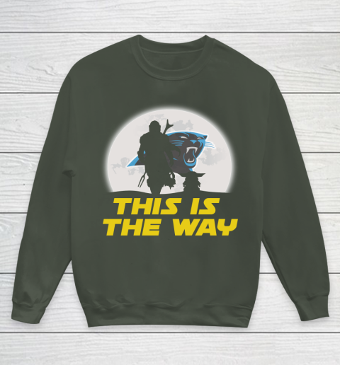 Carolina Panthers NFL Football Star Wars Yoda And Mandalorian This Is The Way Youth Sweatshirt 8