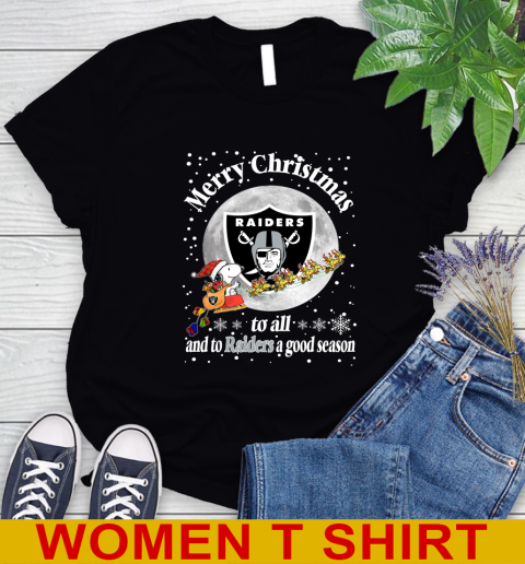 Oakland Raiders Merry Christmas To All And To Raiders A Good Season NFL Football Sports Women's T-Shirt