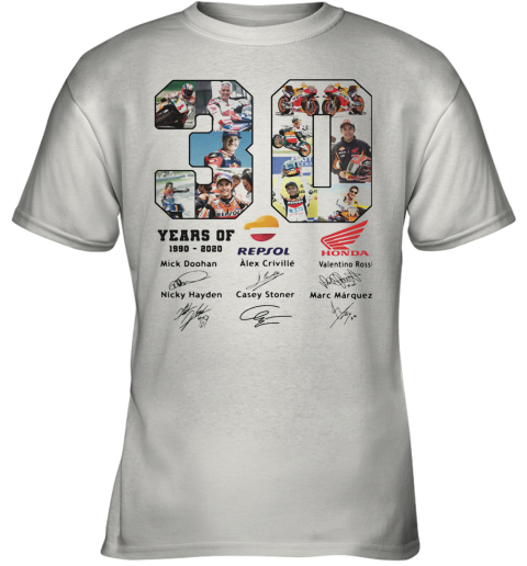 30 Years Of 1990 2020 Repsol Mick Doohan Honda Signature Youth T-Shirt