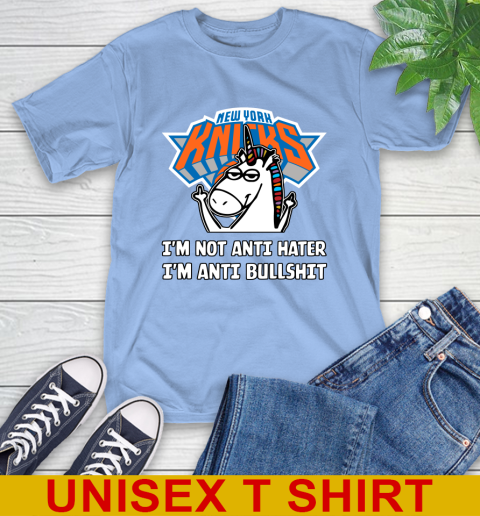 New York Knicks NBA Basketball Unicorn I'm Not Anti Hater I'm Anti Bullshit T-Shirt 11