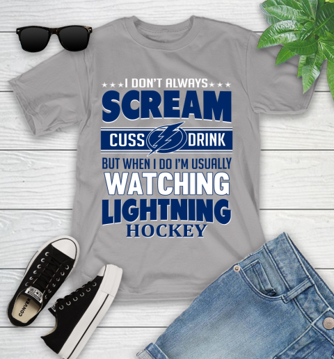 Tampa Bay Lightning NHL Hockey I Scream Cuss Drink When I'm Watching My Team Youth T-Shirt 4