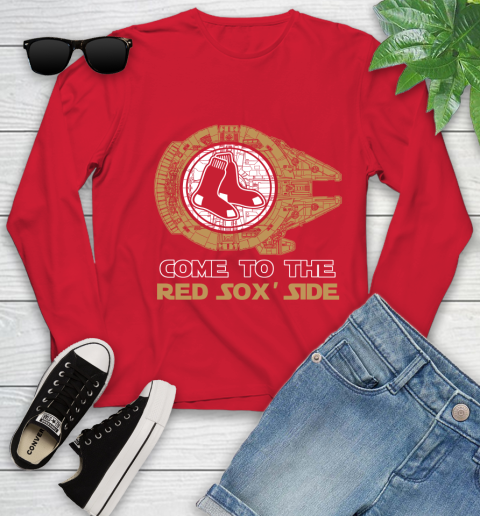 MLB Come To The Boston Red Sox Side Star Wars Baseball Sports Youth Long Sleeve 11