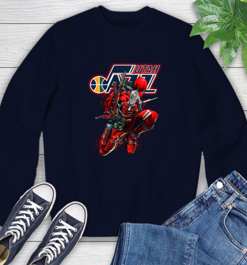 NBA Deadpool Marvel Comics Sports Basketball Utah Jazz Sweatshirt 3