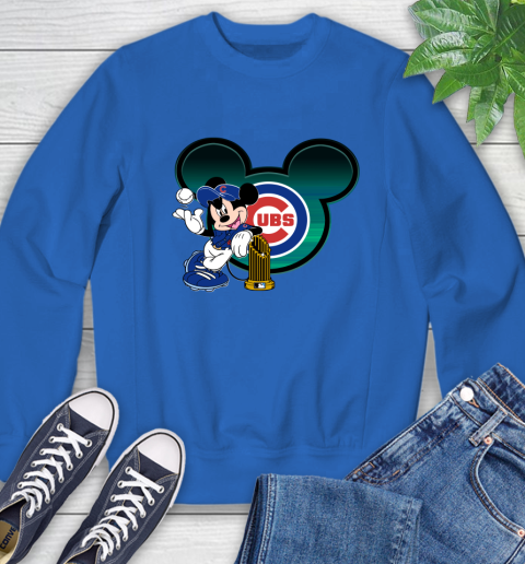 MLB Chicago Cubs The Commissioner's Trophy Mickey Mouse Disney Sweatshirt 8