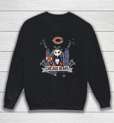 NFL Chicago Bears Football Jack Skellington Halloween Sweatshirt