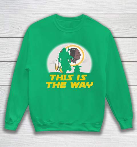Washington Redskins NFL Football Star Wars Yoda And Mandalorian This Is The Way Sweatshirt 5
