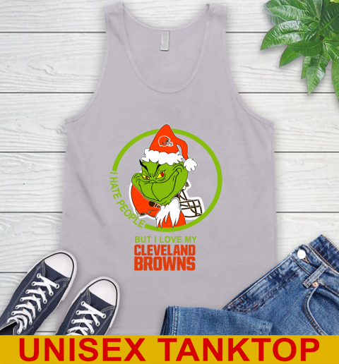 Cleveland Browns NFL Christmas Grinch I Hate People But I Love My Favorite Football Team Tank Top 4