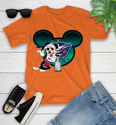 NHL Columbus Blue Jackets Stanley Cup Mickey Mouse Disney Hockey T Shirt Youth T-Shirt 7