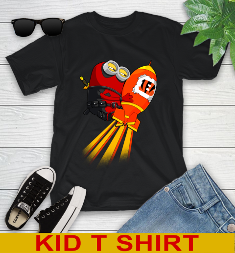 NFL Football Cincinnati Bengals Deadpool Minion Marvel Shirt Youth T-Shirt
