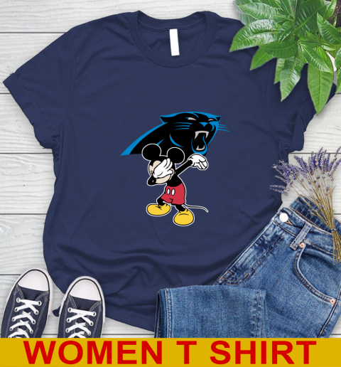 Carolina Panthers NFL Football Dabbing Mickey Disney Sports Women's T-Shirt 12
