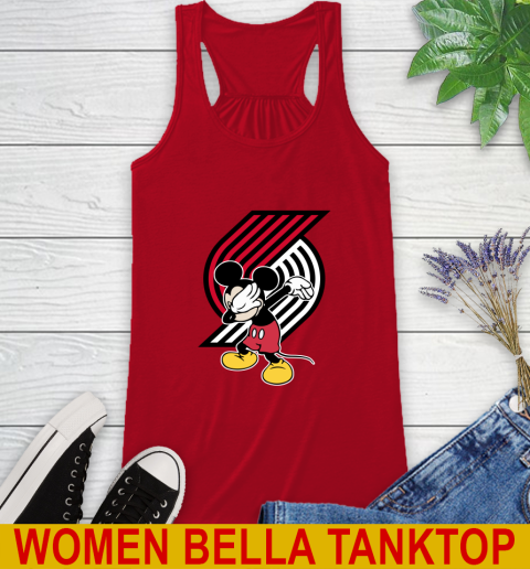 Portland Trail Blazers NBA Basketball Dabbing Mickey Disney Sports Racerback Tank 6