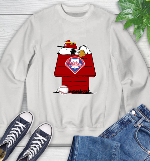 MLB Philadelphia Phillies Snoopy Woodstock The Peanuts Movie Baseball T Shirt_000 Sweatshirt