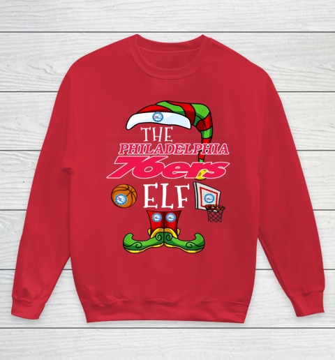 Philadelphia 76ers Christmas ELF Funny NBA Youth Sweatshirt 7