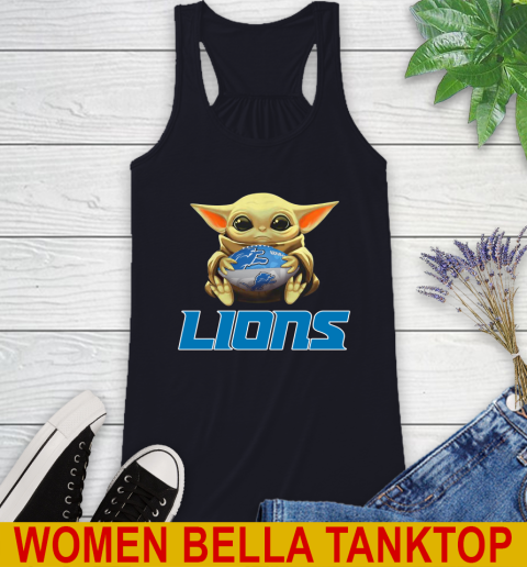 NFL Football Detroit Lions Baby Yoda Star Wars Shirt Racerback Tank 10
