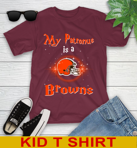 NFL Football Harry Potter My Patronus Is A Cleveland Browns Youth T-Shirt 5