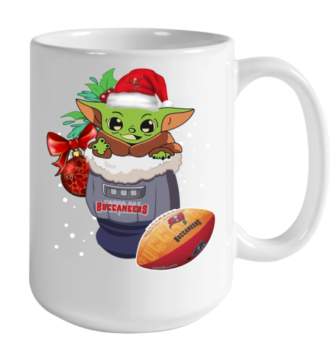 Tampa Bay Buccaneers Christmas Baby Yoda Star Wars Funny Happy NFL Color Changing Mug 15oz 2