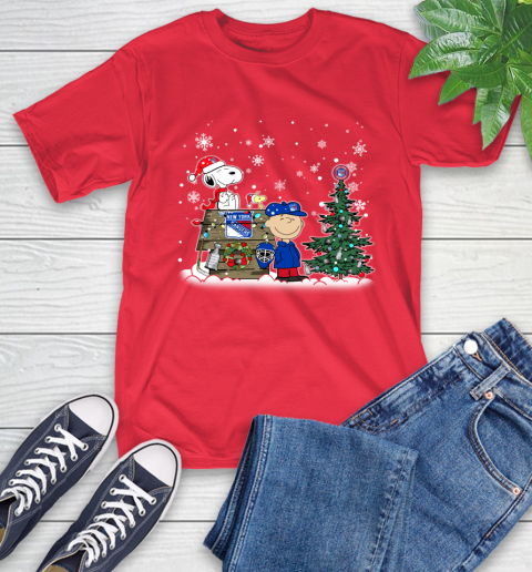 NHL New York Rangers Snoopy Charlie Brown Woodstock Christmas Stanley Cup Hockey T-Shirt 11