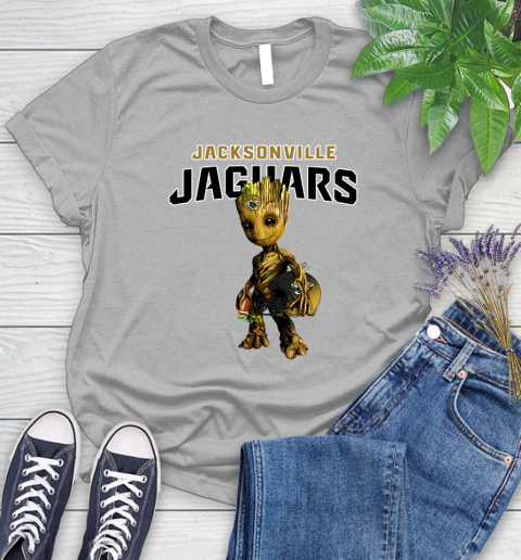 Jacksonville Jaguars NFL Football Groot Marvel Guardians Of The Galaxy Women's T-Shirt 5
