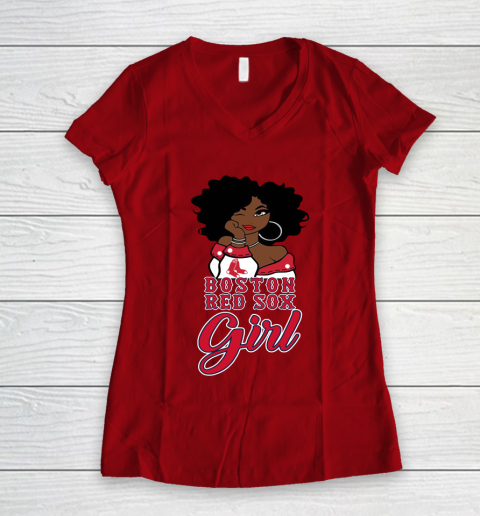 Boston Red Sox Girl MLB Women's V-Neck T-Shirt 10