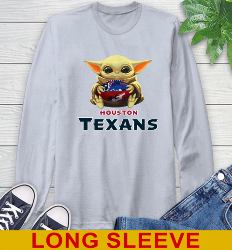 NFL Football Houston Texans Baby Yoda Star Wars Shirt Long Sleeve T-Shirt 6