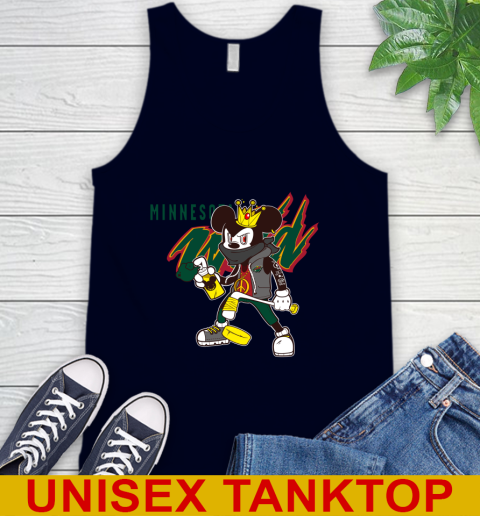 Minnesota Wild NHL Hockey Mickey Peace Sign Sports Tank Top 3