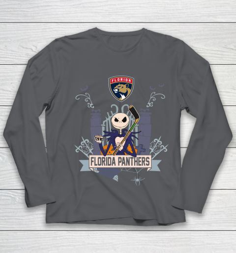 NHL Florida Panthers Hockey Jack Skellington Halloween Youth Long Sleeve 6