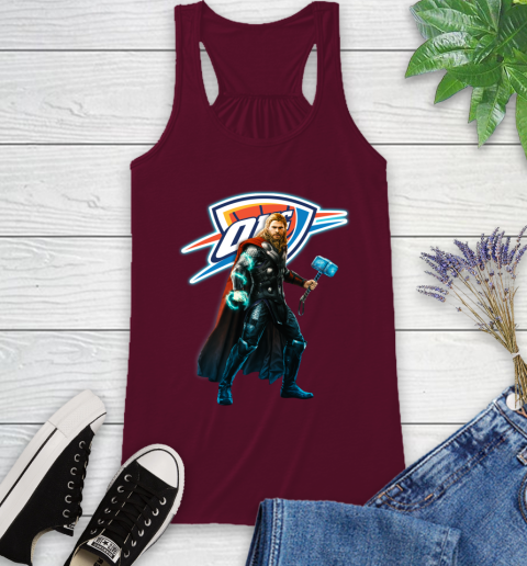 NBA Thor Avengers Endgame Basketball Oklahoma City Thunder Racerback Tank 3