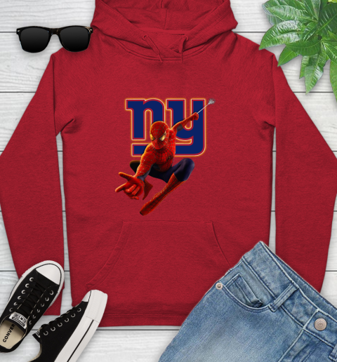 NFL Spider Man Avengers Endgame Football New York Giants Youth Hoodie 11