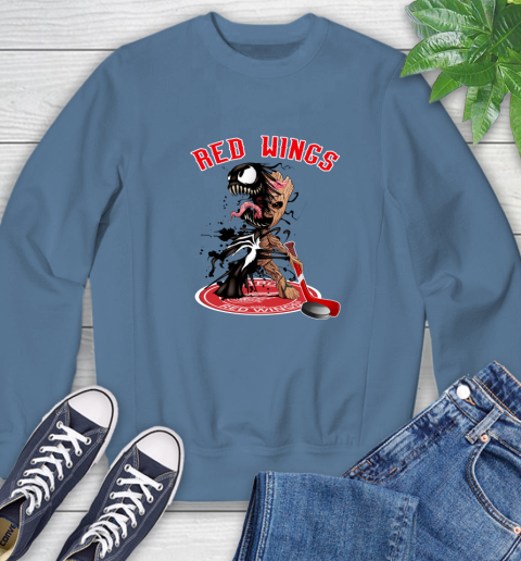 NHL Detroit Red Wings Hockey Venom Groot Guardians Of The Galaxy Sweatshirt 7
