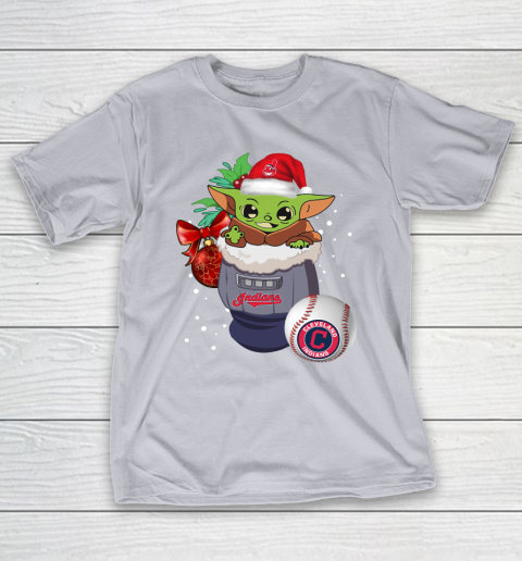 Cleveland Indians Christmas Baby Yoda Star Wars Funny Happy MLB T-Shirt 7