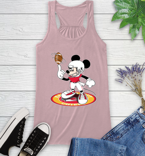 NFL Football Kansas City Chiefs Cheerful Mickey Disney Shirt Racerback Tank 10