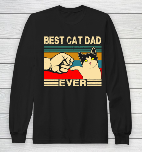 Father's Day Funny Gift Ideas Apparel  Best Cat Dad Ever Funny Cat Daddy Father Day Gift T Shirt Long Sleeve T-Shirt