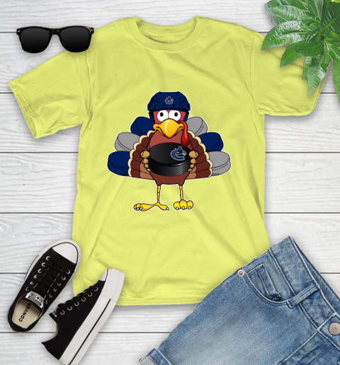 Vancouver Canucks Turkey Thanksgiving Day Youth T-Shirt 8