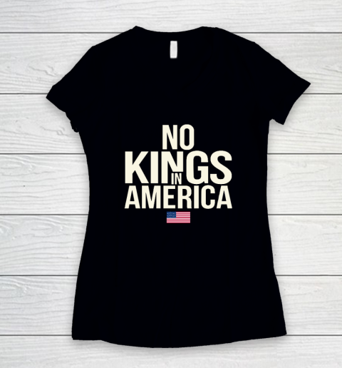 No Kings In America Women's V-Neck T-Shirt