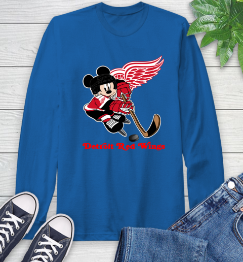 NHL Detroit Red Wings Mickey Mouse Disney Hockey T Shirt Long Sleeve T-Shirt 9