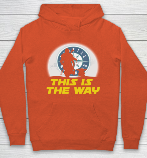 Seattle Mariners MLB Baseball Star Wars Yoda And Mandalorian This Is The Way Hoodie 3
