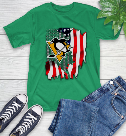 Pittsburgh Penguins NHL Hockey American Flag T-Shirt 7