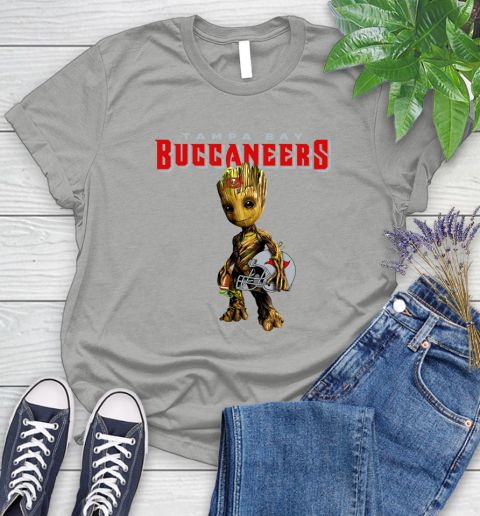 Tampa Bay Buccaneers NFL Football Groot Marvel Guardians Of The Galaxy Women's T-Shirt 10