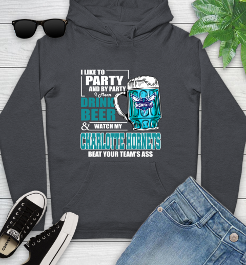 NBA Drink Beer and Watch My Charlotte Hornets Beat Your Team' Ass Youth Hoodie 10