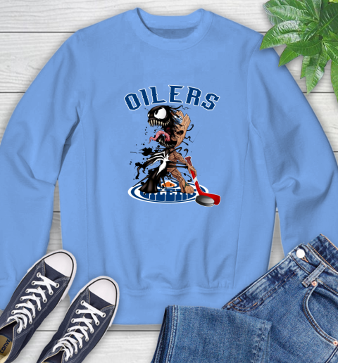 NHL Edmonton Oilers Hockey Venom Groot Guardians Of The Galaxy Sweatshirt 11