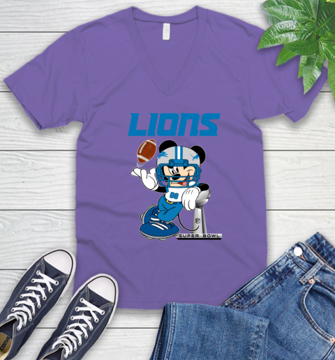 NFL Detroit Lions Mickey Mouse Disney Super Bowl Football T Shirt V-Neck T-Shirt 10