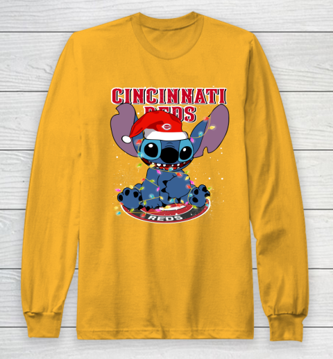 Cincinnati Reds MLB noel stitch Baseball Christmas Long Sleeve T-Shirt 2