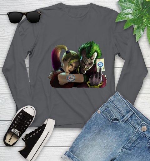 Philadelphia 76ers NBA Basketball Joker Harley Quinn Suicide Squad Youth Long Sleeve - Image 9