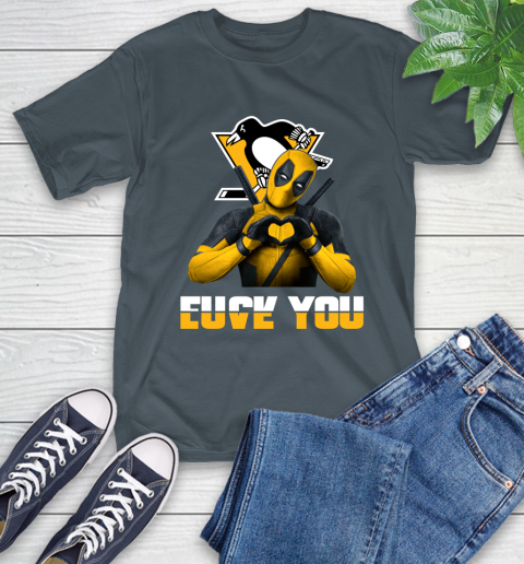 NHL Pittsburgh Penguins Deadpool Love You Fuck You Hockey Sports T-Shirt 10